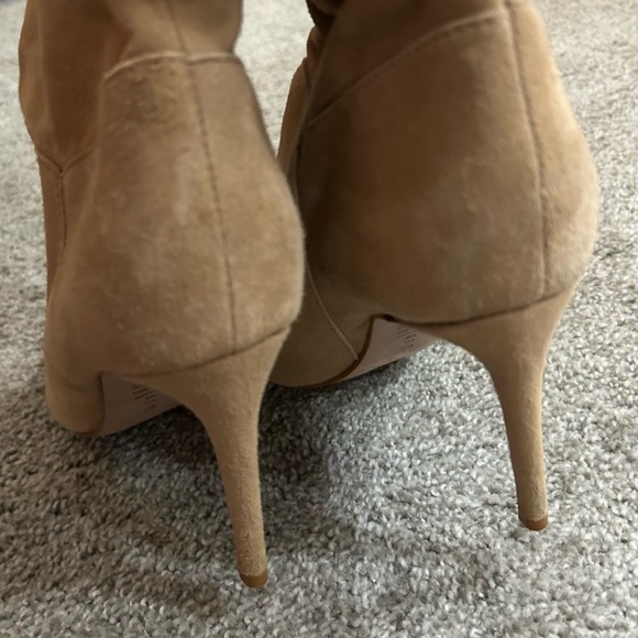 SCHUTZ Ashlee Pointed Toe Scrunched Heeled Boots in Honey Beige - Picture 6 of 9